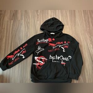 SHEIN Boys Black and Red Graphic  Soft Hoodie size 10Y